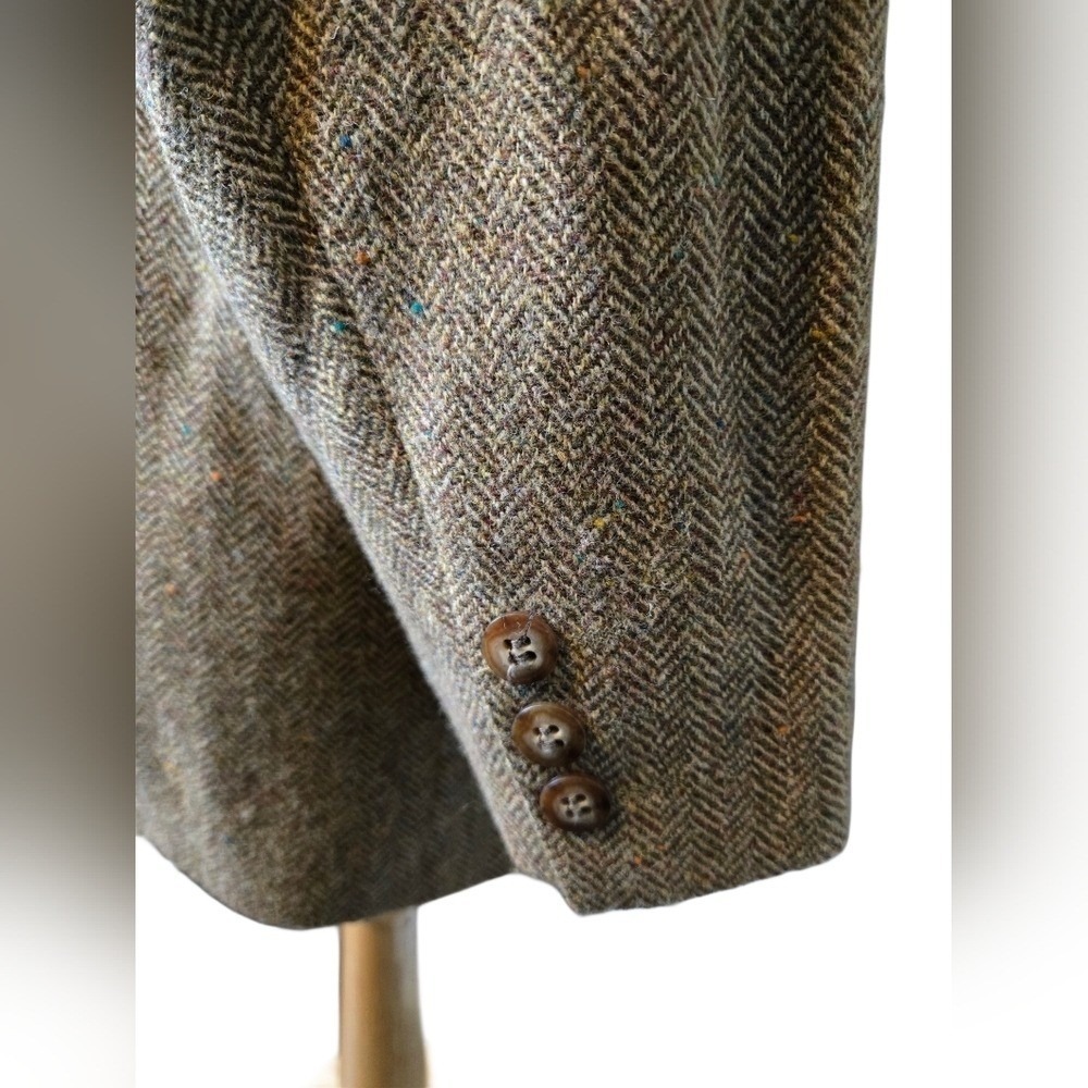 Vtg Country Road Australia Wool Blend Herringbone Tweed Blazer Jacket 40R - Picture 4 of 11